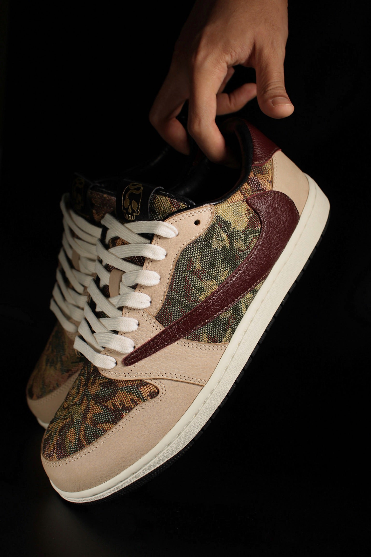 Air Jordan 1 Low Grandpa s Couch Custom Italian Leather Sneakers by KICKXOTIC