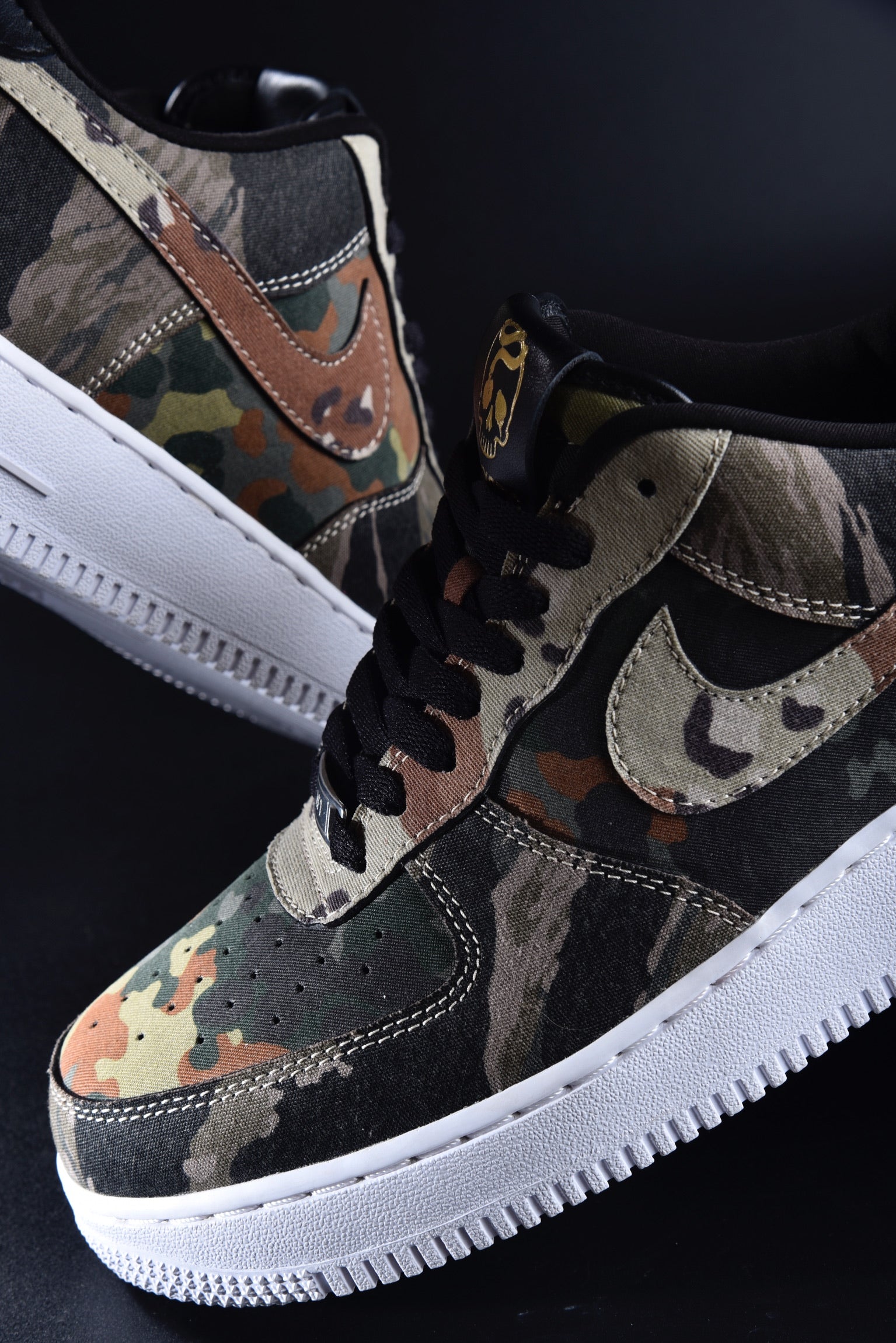 Nike Air Force 1 Vintage Camo Custom Military Jacket Sneakers KICKXOTIC