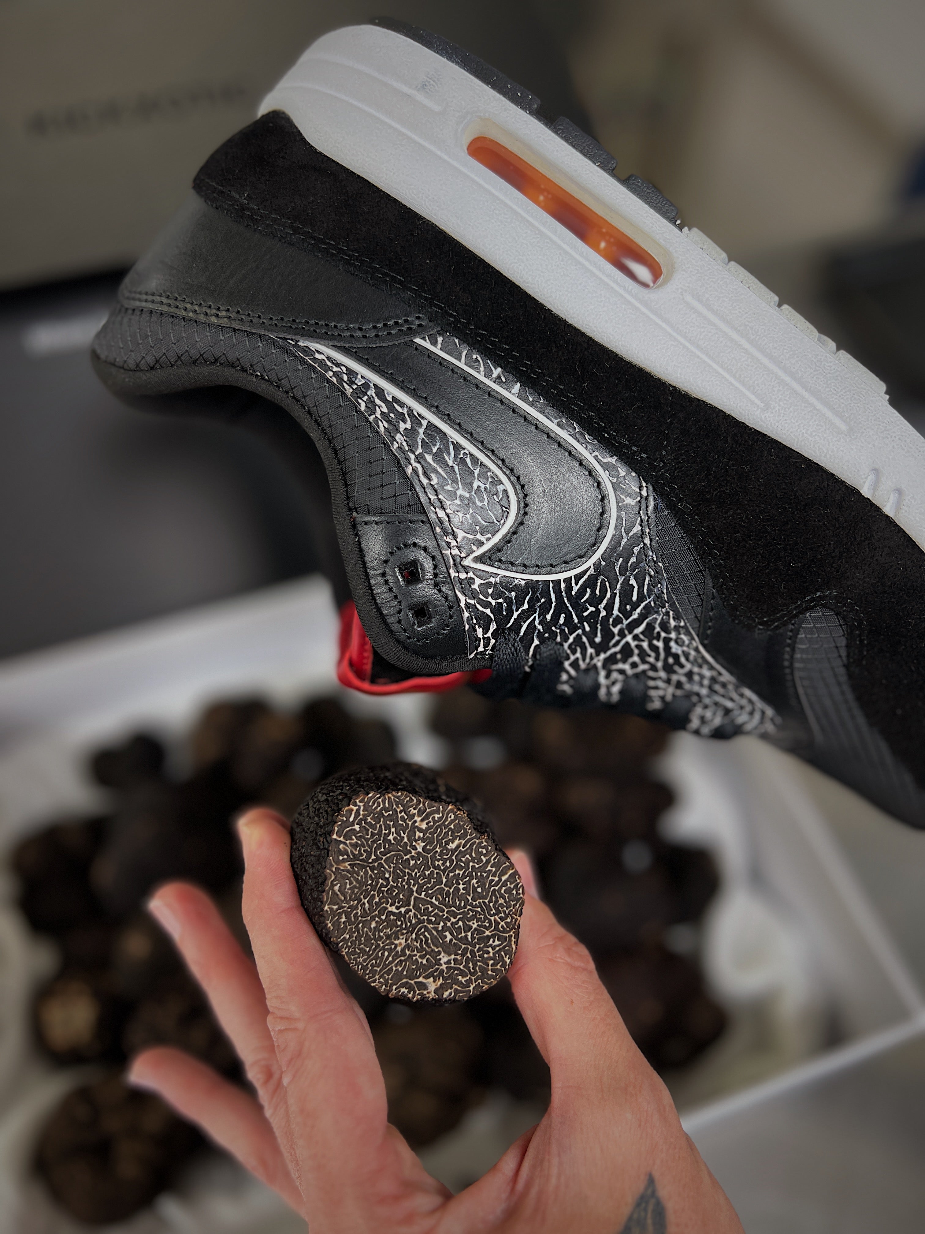 Nike Air Max 1 Black Diamond Custom Chef Exclusive Sneakers KICKXOTIC