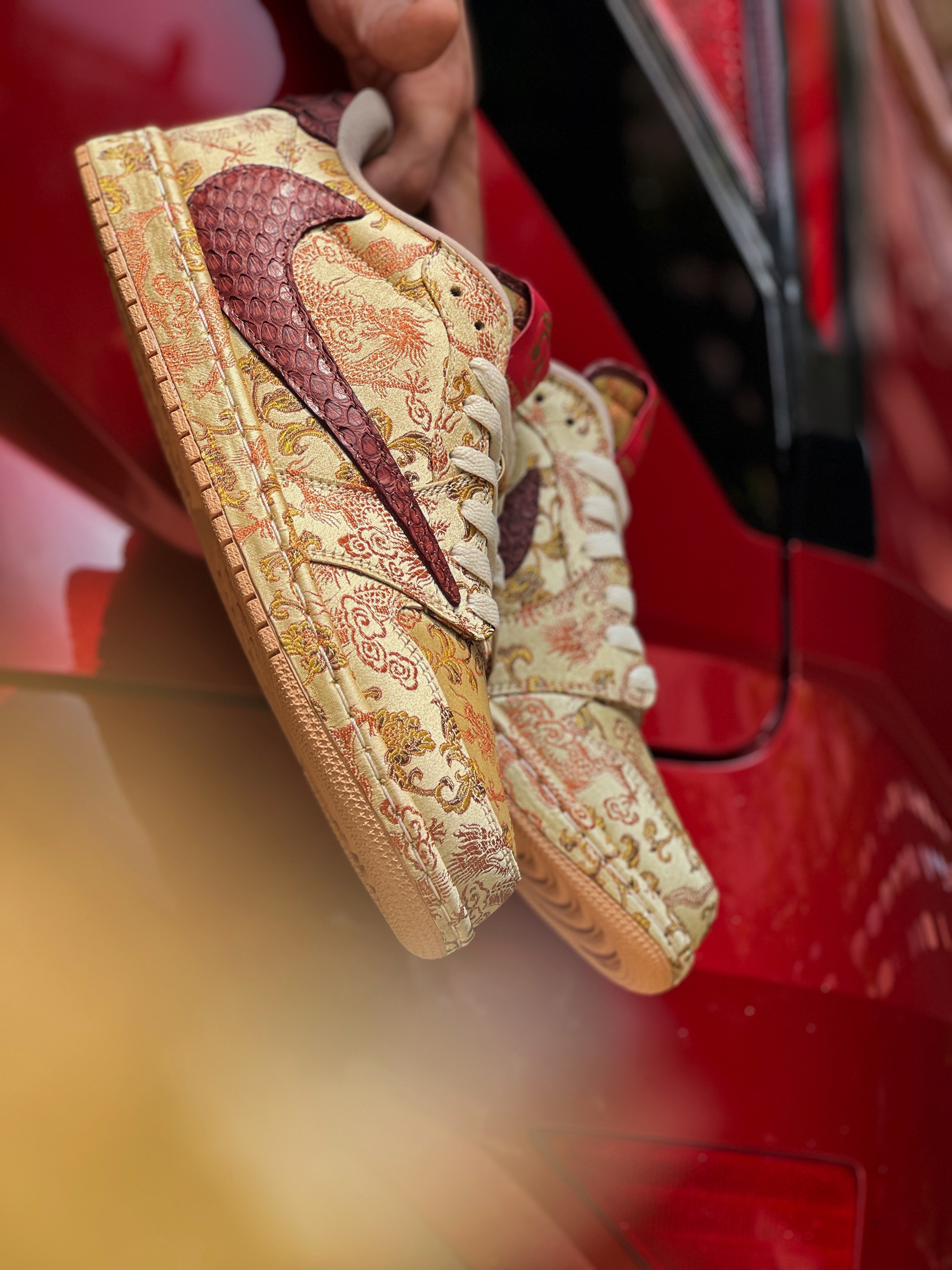 Air Jordan 1 Low Travis Scott Chinatown | Custom Silk Sneakers by