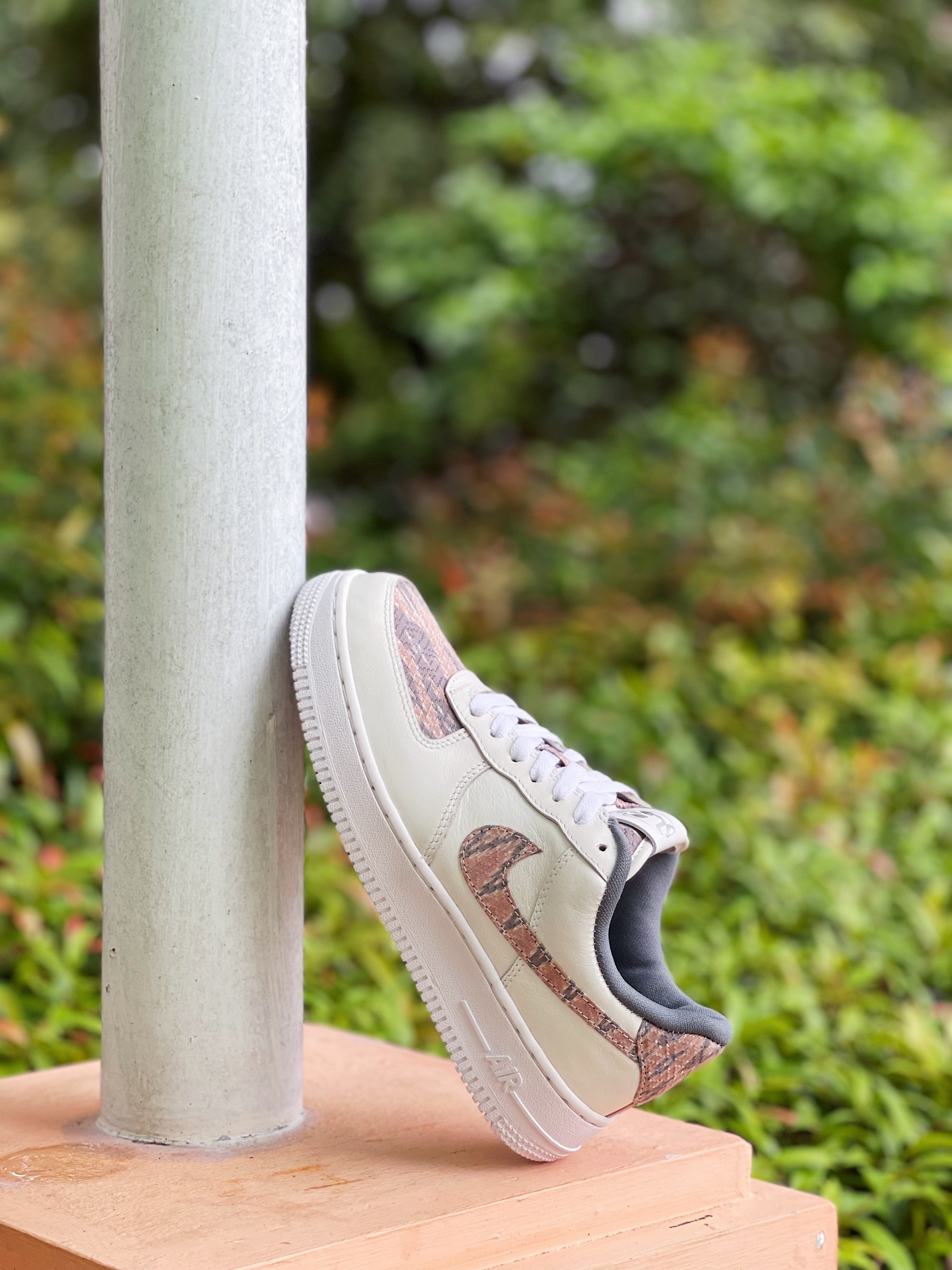 Air Force 1 Low Imperial Silk Custom Handcrafted Sneakers by KICKXOTIC Size 6 US 38.5 EU