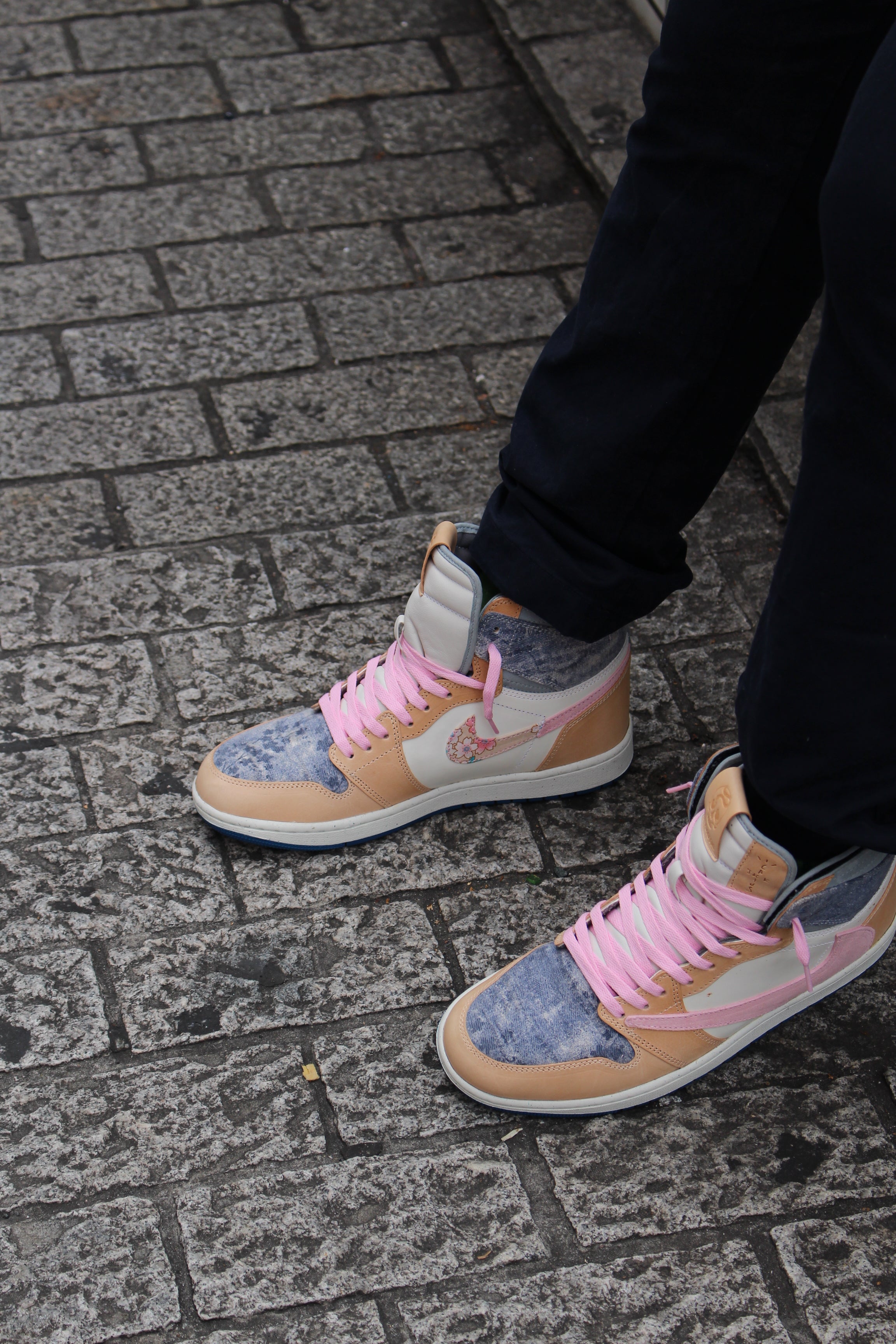 Nike Air Jordan 1 High Travis Scott Tokyo Bloom | Custom Denim